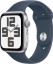 Часы Apple Watch SE 2023, 44 мм, корпус из алюминия серебристого цвета, спортивный ремешок цвета «синий шторм», размер S/M (MREC3)